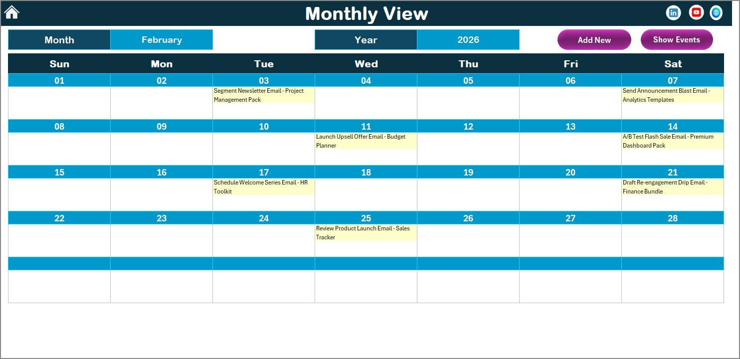 Monthly View Sheet tab