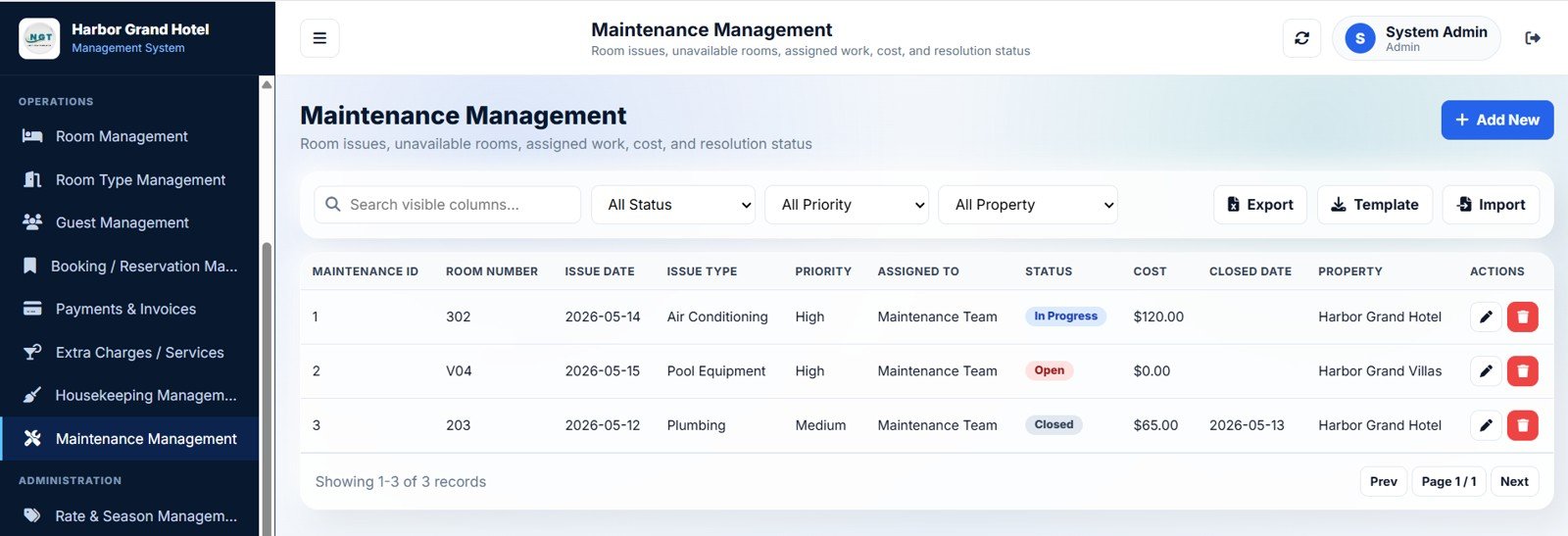 Hotel Booking Management System - Housekeeping Management