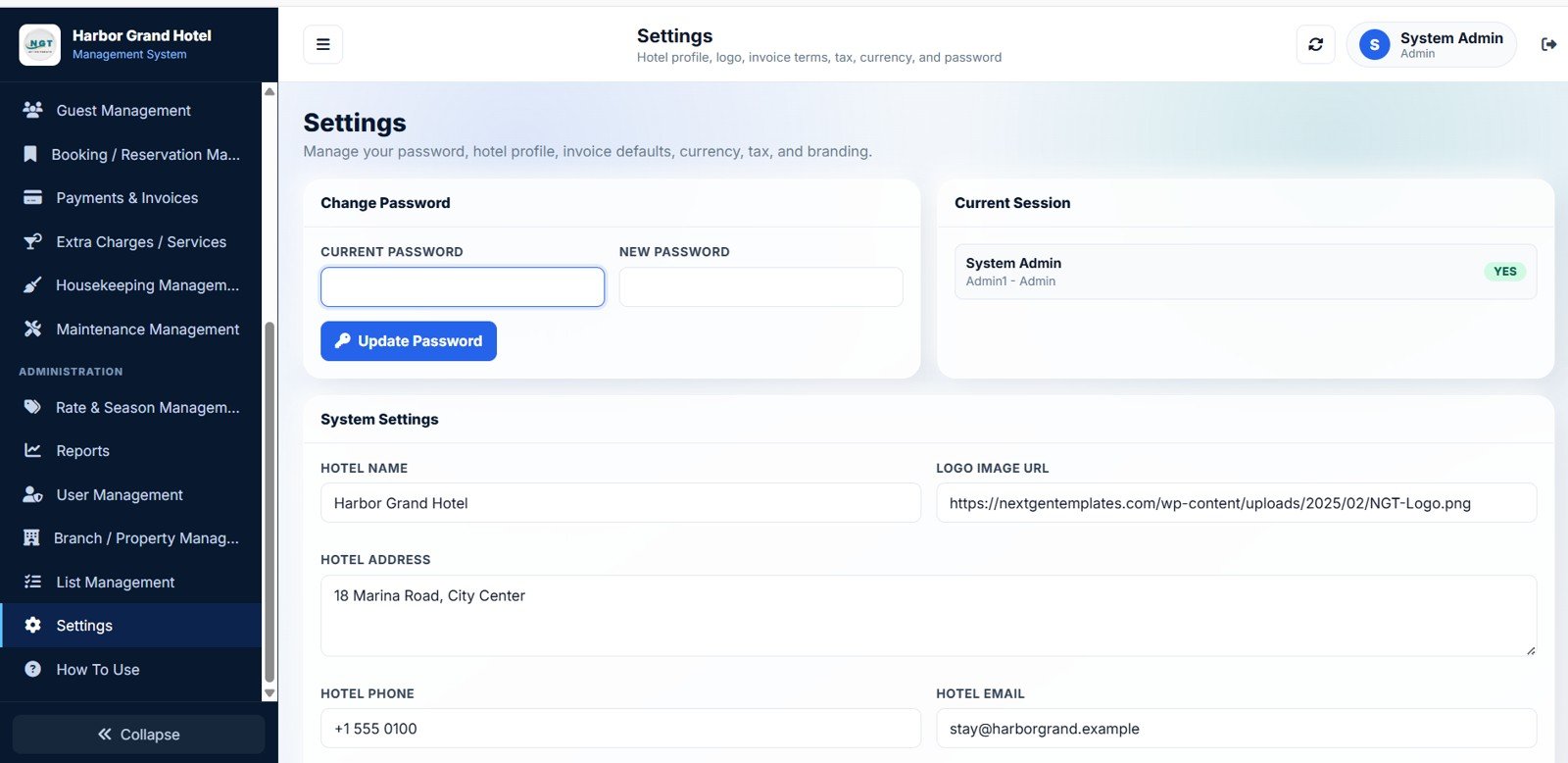 Hotel Booking Management System - List Management