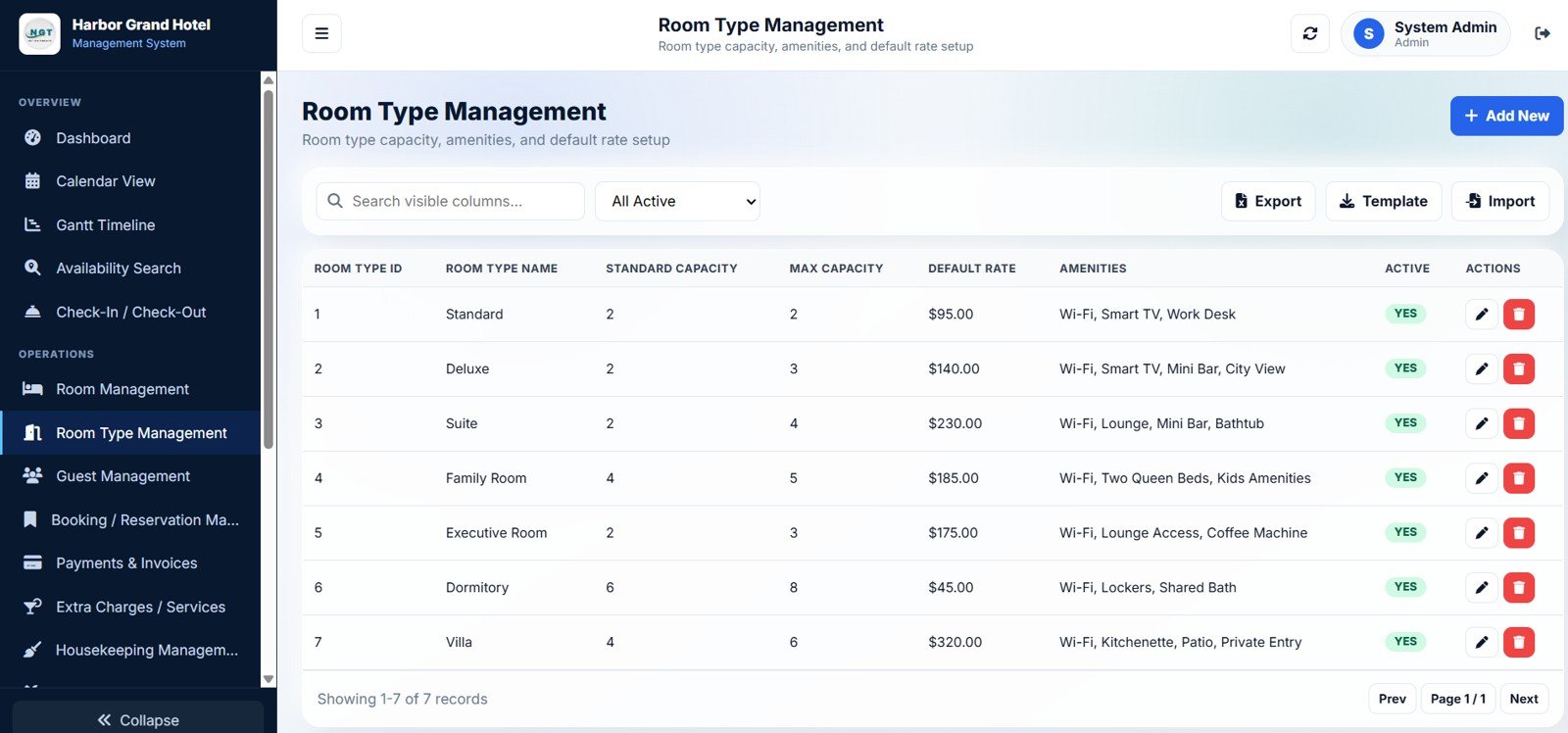 Hotel Booking Management System - Room Management