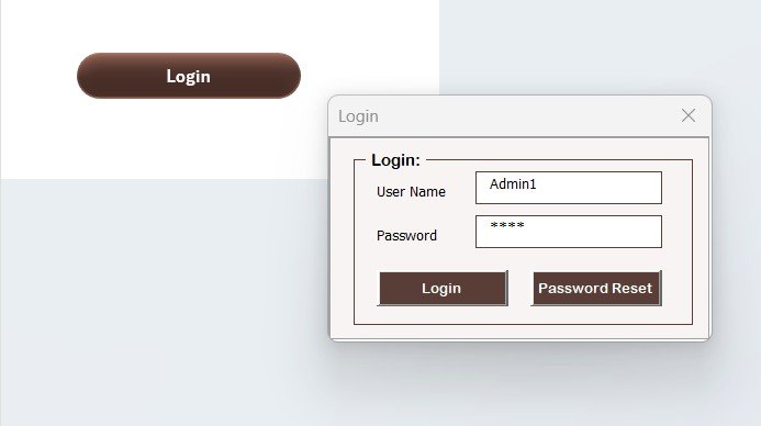 IT Hardware Upgrade Request Tracker in Excel - Login Form