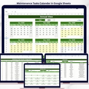 Maintenance Tasks Calendar in Google Sheets
