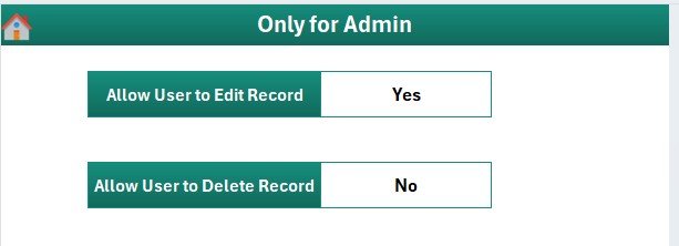 Office Key Access Request Tracker in Excel - Settings Sheet
