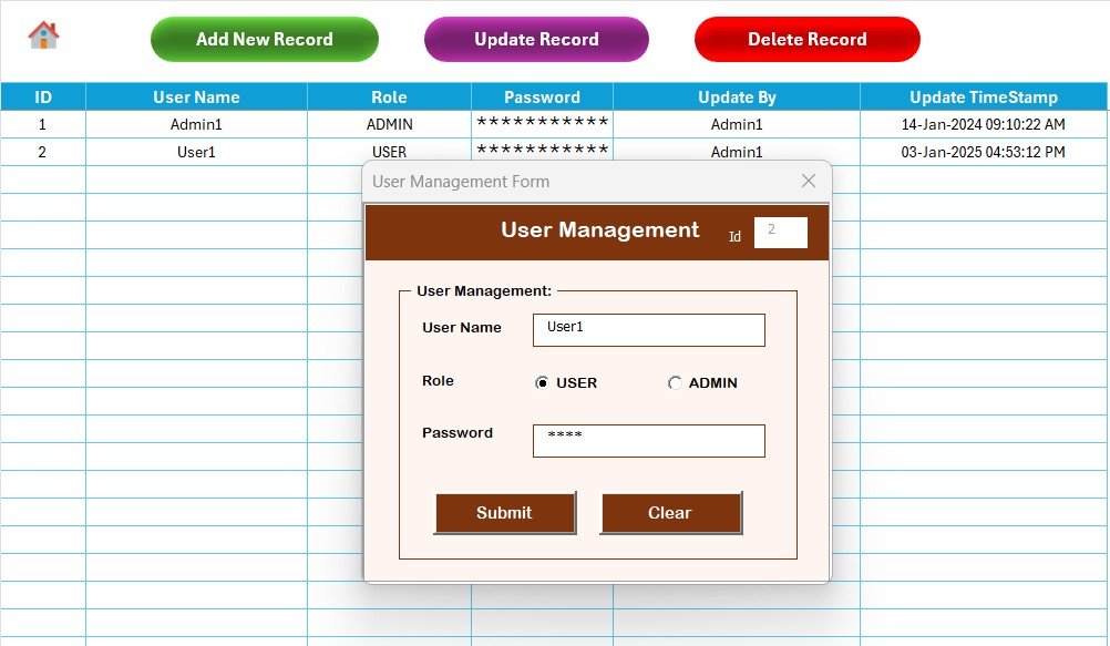 Office Seating Arrangement Request Tracker in Excel - Settings Sheet