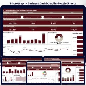 Photography Business Dashboard in Google Sheets