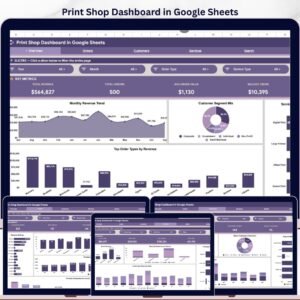 Print Shop Dashboard in Google Sheets