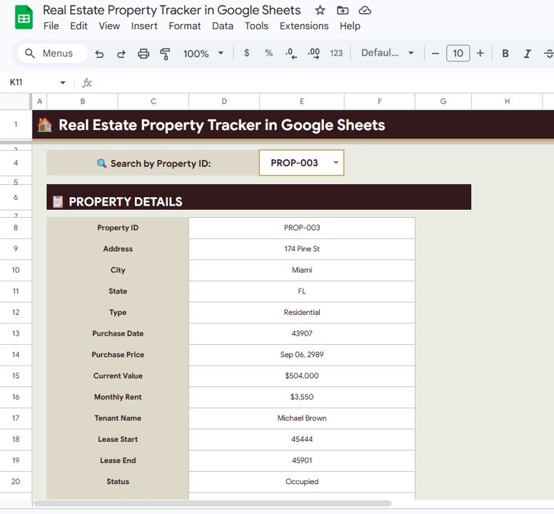 Real Estate Property Tracker - Property Search Page