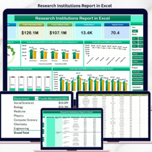Research Institutions Report in Excel