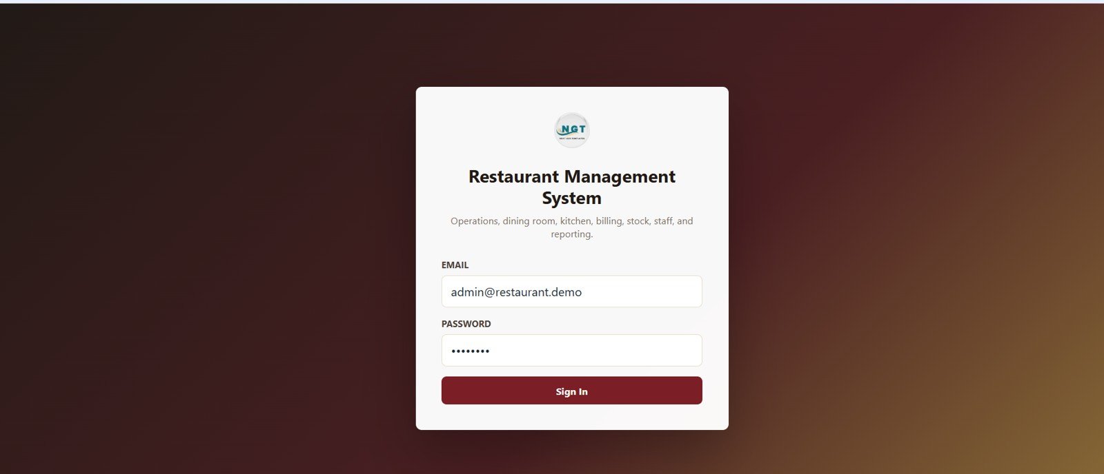 Restaurant Management System Web App Template