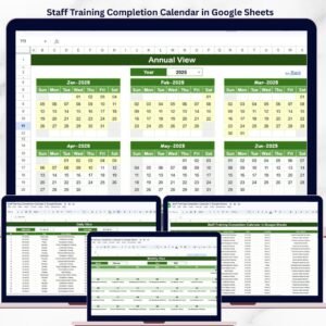 Staff Training Completion Calendar in Google Sheets