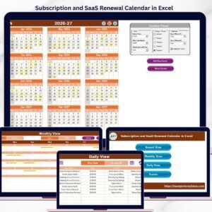 Subscription and SaaS Renewal Calendar in Excel