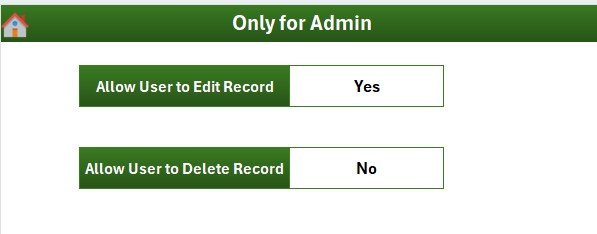 Supplier Feedback Tracker in Excel - Settings Sheet