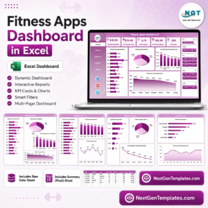 Fitness Apps Dashboard in Excel