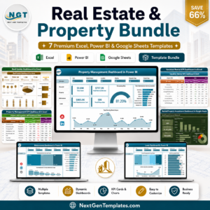 Real Estate & Property Bundle – 7 Premium Excel, Power BI & Google Sheets Templates (Save 66%)