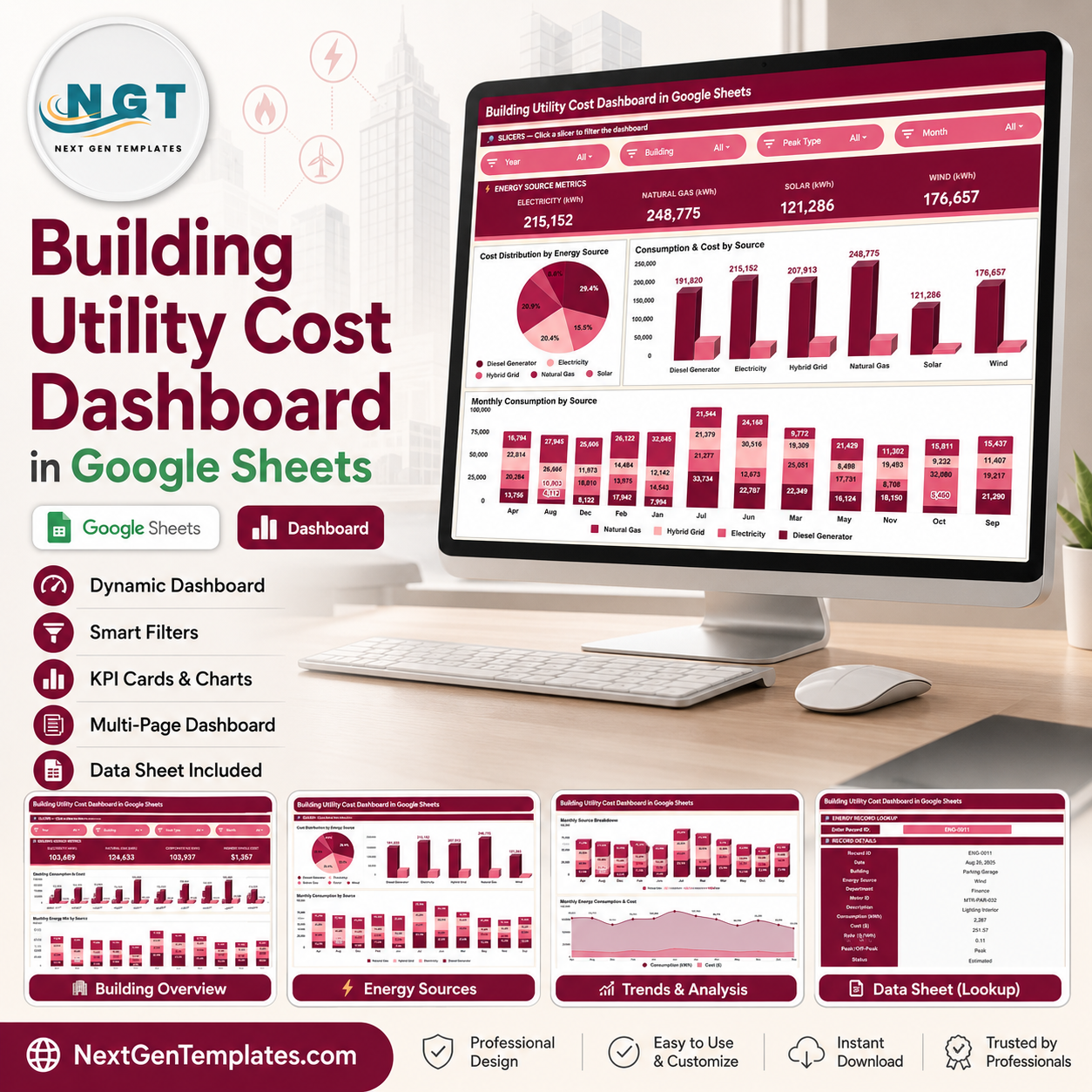 Building Utility Cost Dashboard in Google Sheets