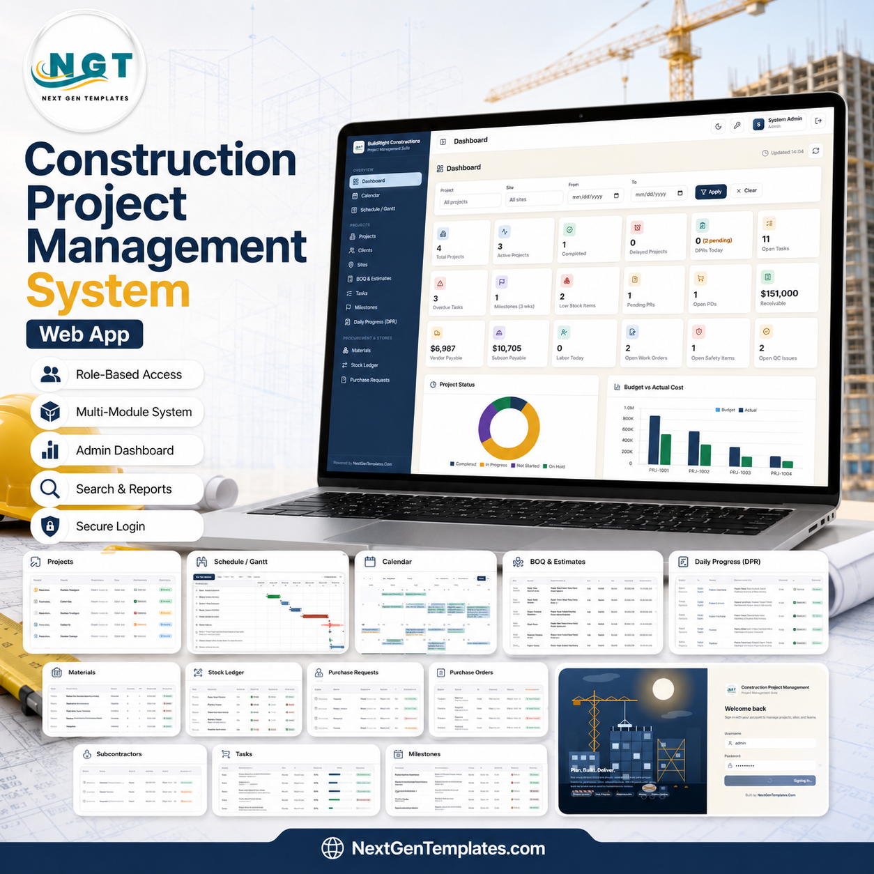 Construction Project Management System Web App