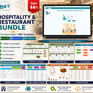 Hospitality & Restaurant Bundle – 7 Premium Excel + VBA Templates (Save 44%)