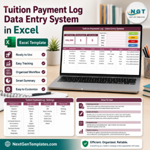 Tuition Payment Log Data Entry System in Excel