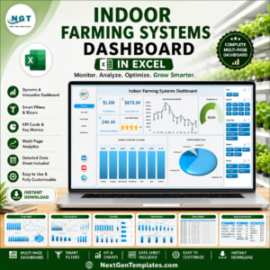 Indoor Farming Systems Dashboard in Excel
