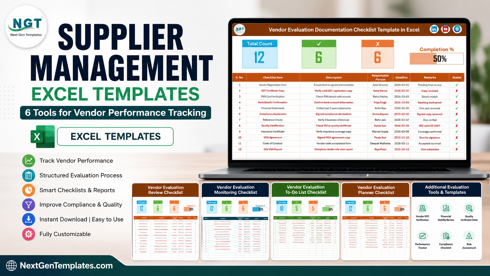 Supplier Management Excel Templates: 6 Tools for Vendor Performance ...