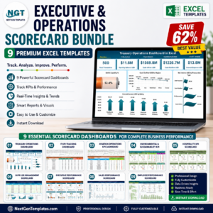 Executive & Operations Scorecard Bundle – 9 Premium Excel Templates (Save 62%)