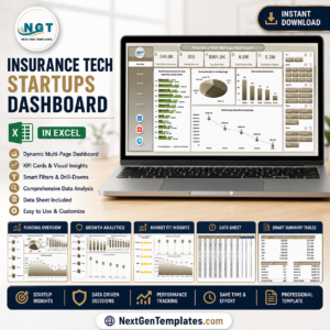 Insurance Tech Startups Dashboard in Excel