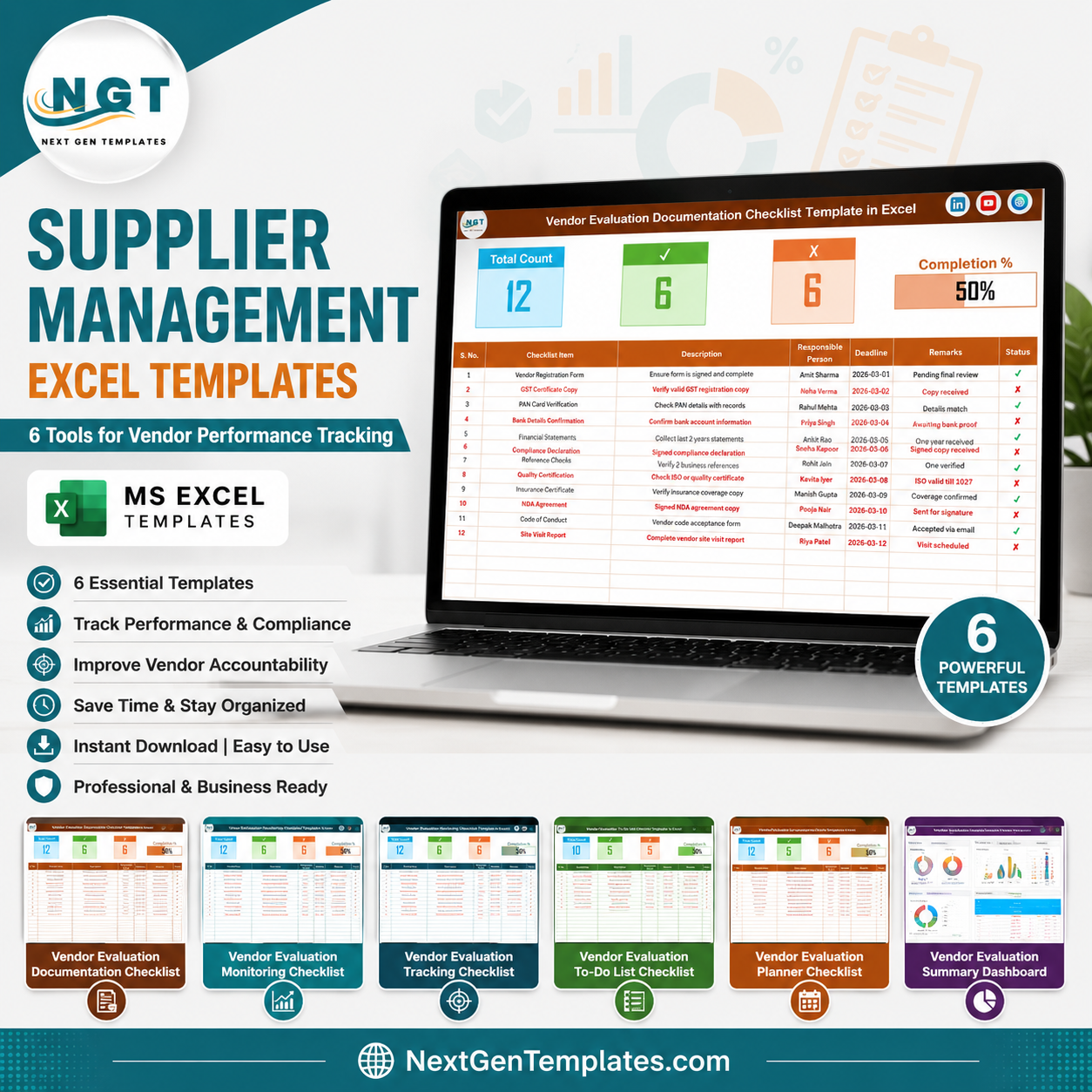 Supplier Management Excel Templates: 6 Tools for Vendor Performance ...