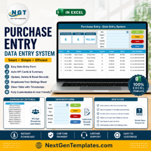 Purchase Entry Data Entry System in Excel