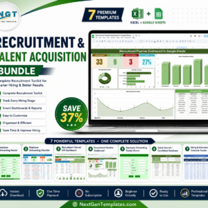 Recruitment & Talent Acquisition Bundle – 7 Premium Excel + Google Sheets Templates (Save 37%)