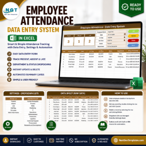 Employee Attendance Data Entry System in Excel