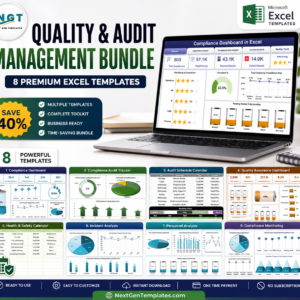Quality & Audit Management Bundle – 8 Premium Excel Templates (Save 40%)