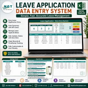 Leave Application Data Entry System in Excel