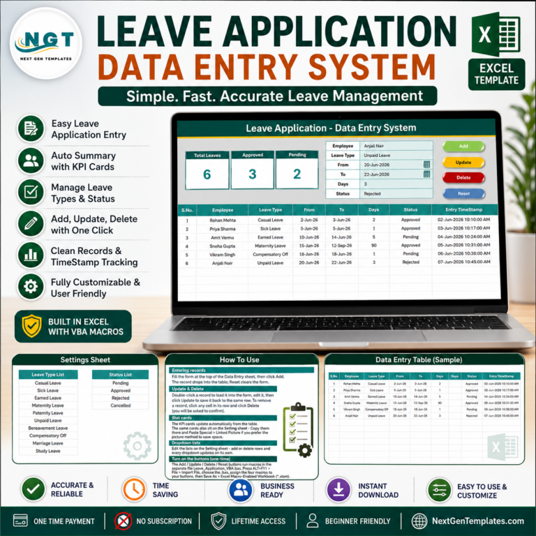 Leave Application Form Template in MS Word and Google Docs - Next Gen ...