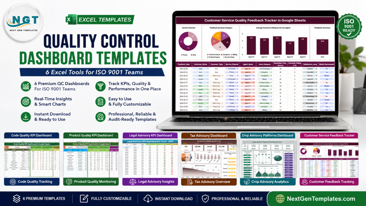 Quality Control Dashboard Templates: 6 Excel Tools for ISO 9001 Teams ...