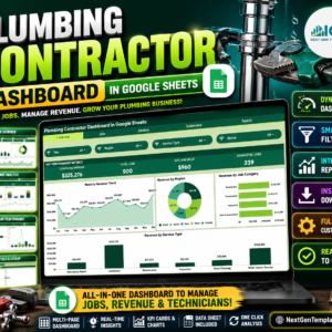 Plumbing Contractor Dashboard in Google Sheets