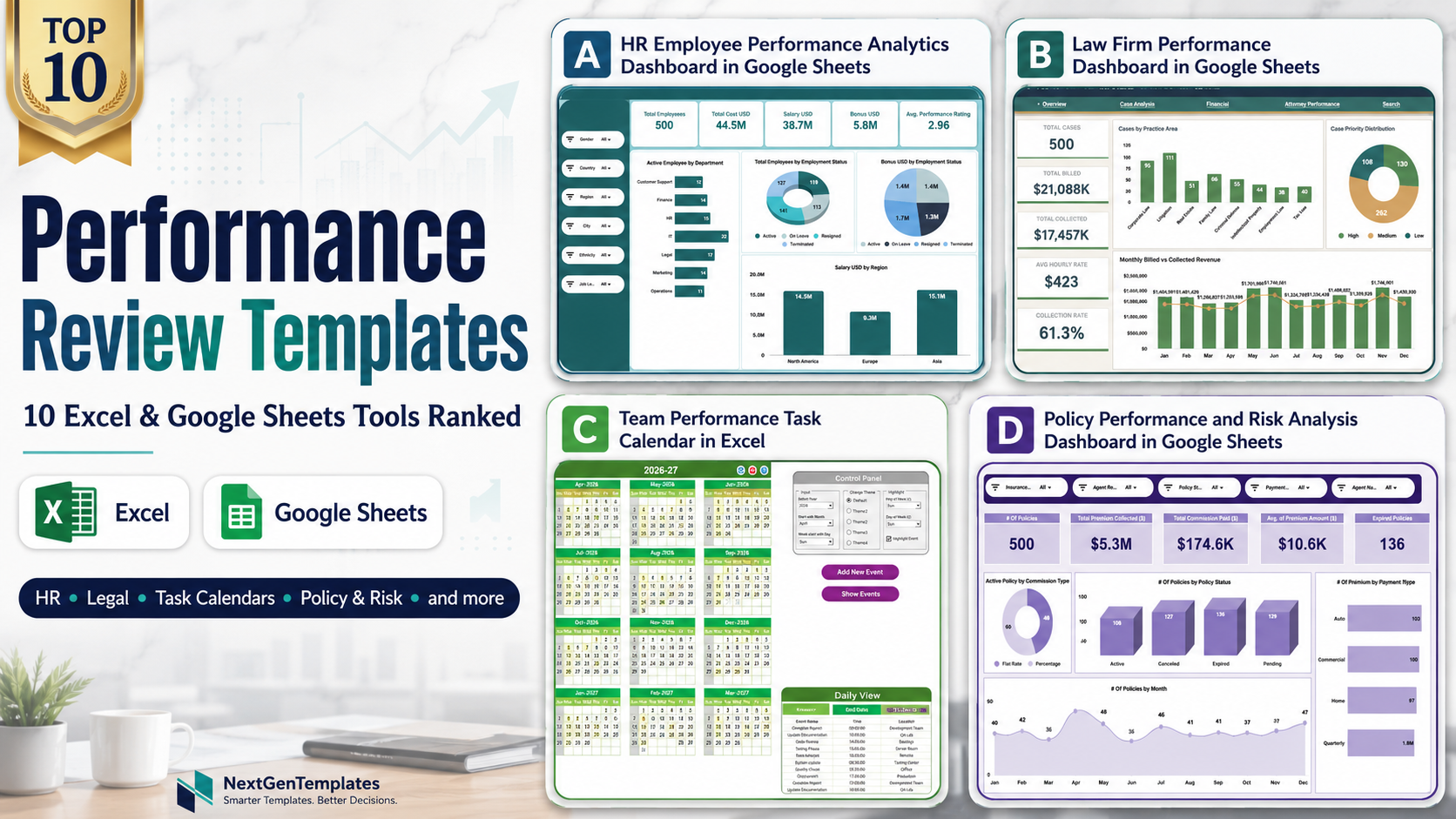 Performance Review Templates: 10 Excel & Google Sheets Tools Ranked ...