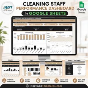 Cleaning Staff Performance Dashboard in Google Sheets