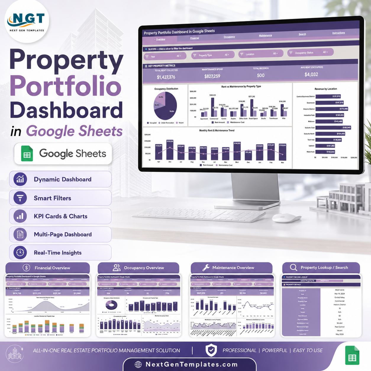 Property Portfolio Dashboard in Google Sheets