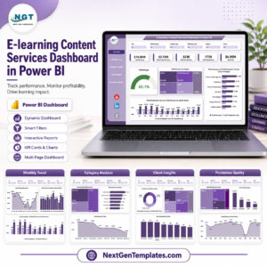 E-learning Content Services Dashboard in Power BI