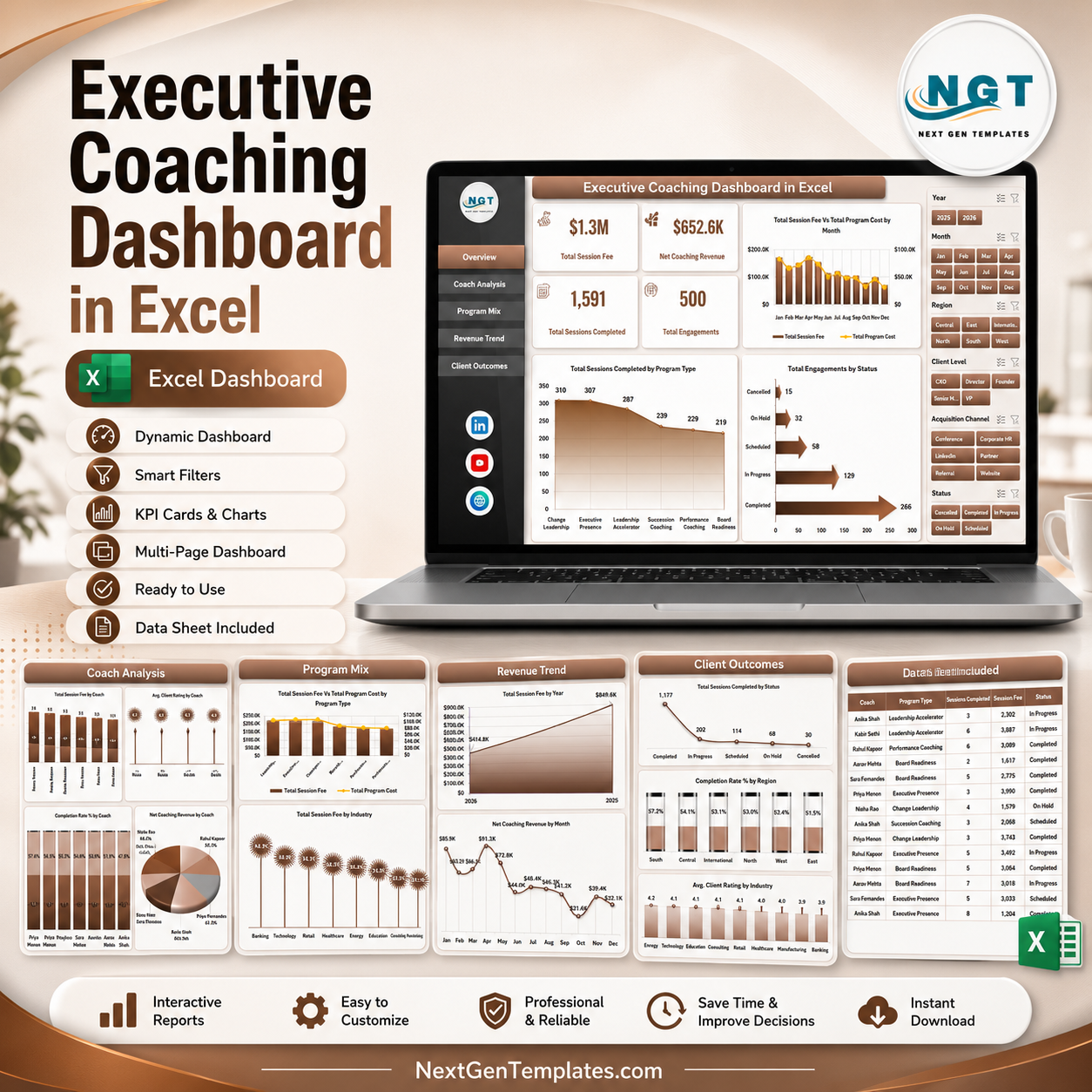 Executive Coaching Dashboard in Excel