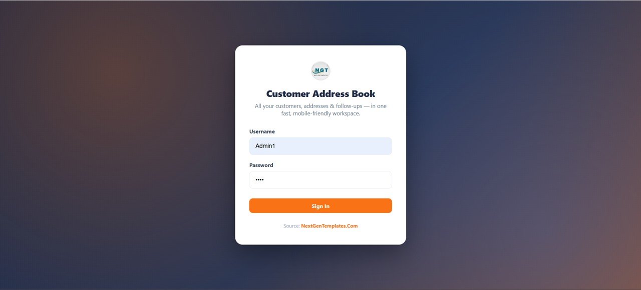 Customer Address Book Web App
