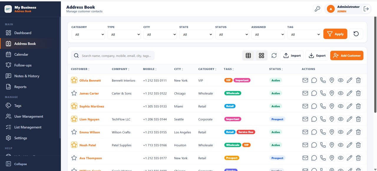 Customer Address Book Web App - Address Book