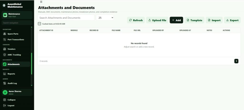 Equipment Maintenance Management System Web App - Next Gen Templates