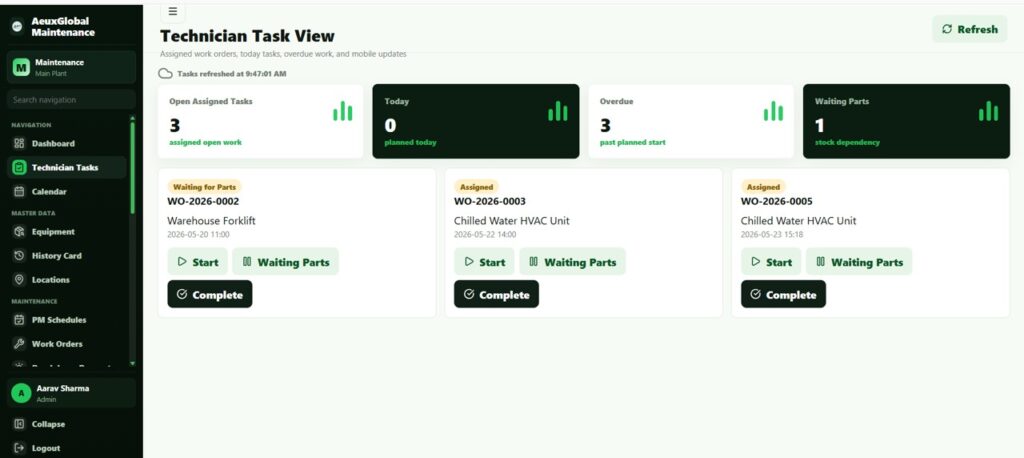 Equipment Maintenance Management System Web App - Next Gen Templates