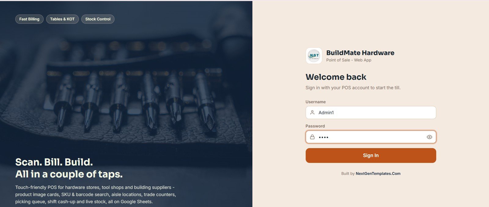 Hardware Store POS Web App