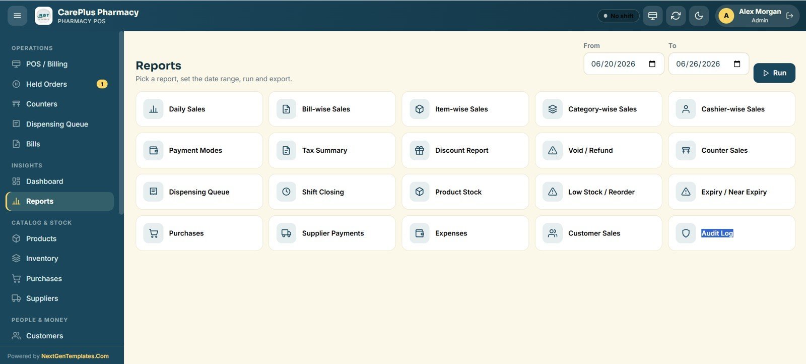 Pharmacy POS Web App product and medicine master