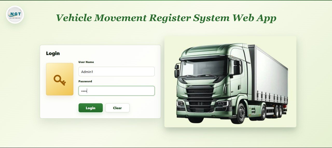 Vehicle Movement Register Management System Web App