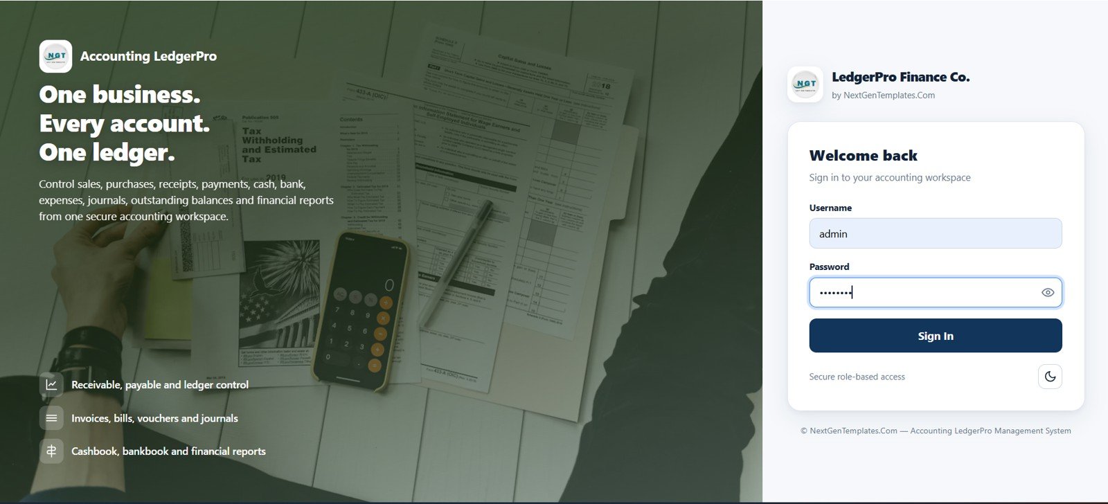 Accounting Ledger Pro Management System Web App