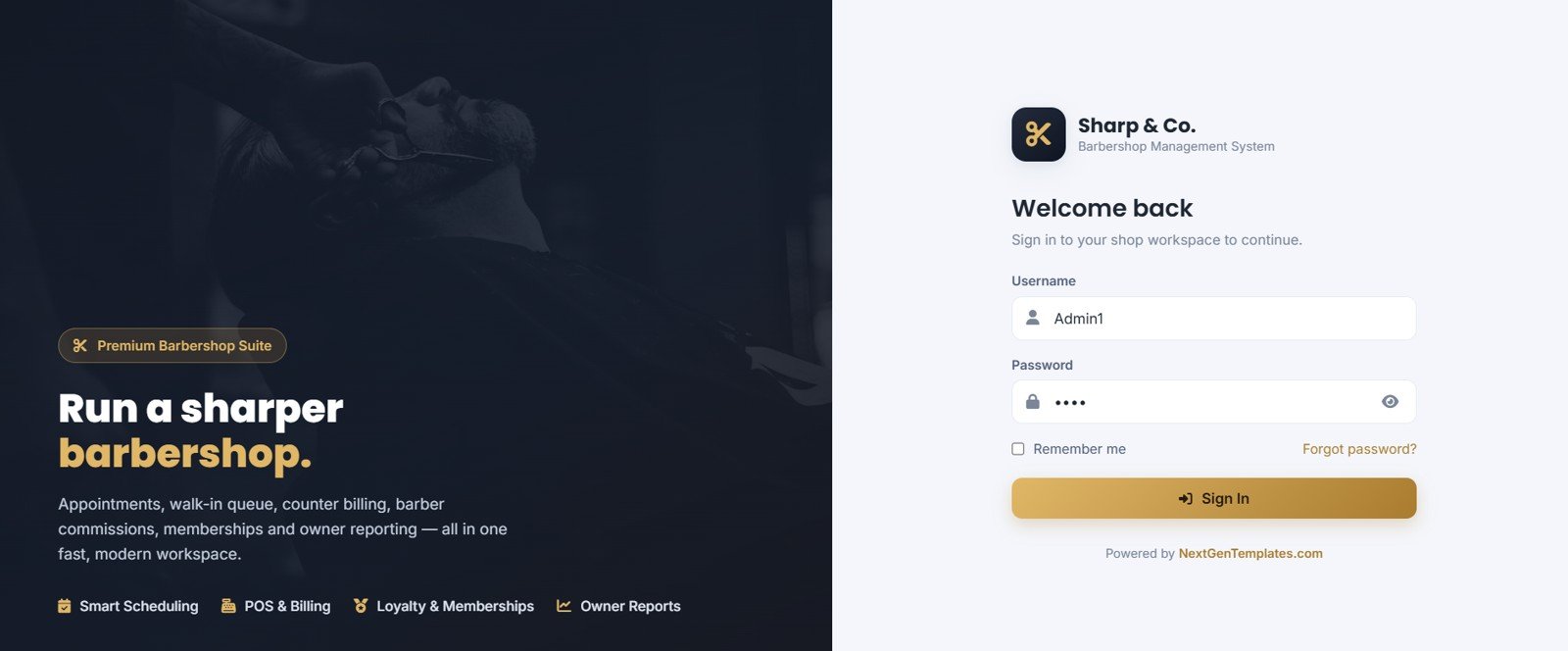 Barbershop Management System Web App