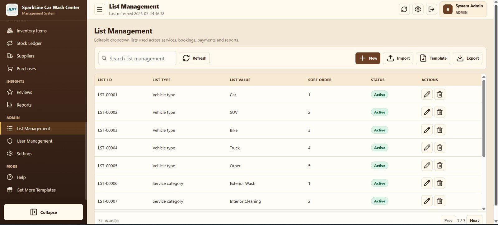 Editable dropdown list management